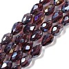 Transparent Electroplate Glass Beads Strands EGLA-N013-T8mm-B03-1