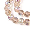 Electroplate Transparent Glass Beads Strands EGLA-N024-01A-C05-3