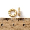 Brass Micro Pave Clear Cubic Zirconia Rondelle European Beads KK-D388-06G-3