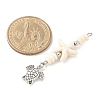 7Pcs 7 Styles Ocean Alloy & Starfish Rondelle Synthetic Turquoise Beaded Big Pendants PALLOY-JF04012-3