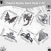 6Pcs 6 Styles Halloween Zinc Alloy Claw Hair Clips for Woman Girls Thick Hair PHAR-GA0001-03-2