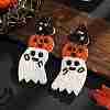 Halloween Style Black Hat Pumpkin Ghost Beaded Stud Earrings for Women BE4615-1