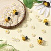 5Pcs Handmade 3D Bees Lampwork Beads & 50Pcs Flower Millefiori Glass Beads Sets LAMP-YW0001-63-5
