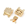 Brass Micro Pave Clear Cubic Zirconia Box Clasps KK-L255-02G-02-2