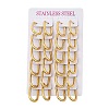 PVD Vacuum Plating 202 Stainless Steel Huggie Oval Hoop Earrings EJEW-H003-07G-07-4
