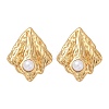 304 Stainless Steel ABS Plastic Pearl Stud Earrings STAS-D368-01B-G-4