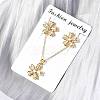 Flower Brass Micro Pave Cubic Zirconia Stud Earrings & Pendant Necklaces Sets SJEW-Z002-02G-1