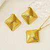 304 Stainless Steel Pendant Necklaces & Stud Earrings FS-WG14082-10-2