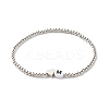 Heart and Random Letter Beads Stretch Bracelet for Teen Girl Women BJEW-JB06996-4