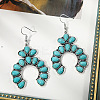 Bohemian Style Alloy Synthetic Turquoise Dangle Earrings FS-WG7654C-13-2