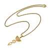201 Stainless Steel Messianic Star of David Pendant Box Chain Necklaces NJEW-M010-03G-2