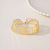 Hollow Brass Flower Wide Link Bracelets for Women LG8079-4