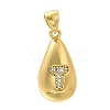 Rack Plating Brass Micro Pave Cubic Zirconia Pendants KK-L226-102G-T-1