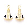 Prussian Blue Alloy Enamel Pendants PALLOY-T092-14G-1