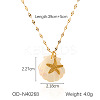 Ocean Theme Natural Shell & 304 Stainless Steel Pendant Dapped Chain Necklaces for Women FS-WG58500-15-1
