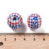 Independence Day Theme Wood European Beads WOOD-M011-07E-3