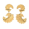304 Stainless Steel Dangle Stud Earrings EJEW-H159-02G-4
