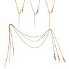 6Pcs 3 Colors Brass Box Chain Necklaces NJEW-TA0001-20-1