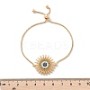 Sun Brass Micro Pave Cubic Zirconia Link Slider Bracelets KK-R217-49G-01-5