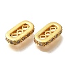 Rack Plating Brass Micro Pave Cubic Zirconia Connector Charms  KK-M313-07G-2