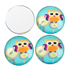 Cartoon Owl Printed Glass Half Round/Dome Cabochons GGLA-N004-10mm-B-3