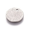 Tarnish Resistant 304 Stainless Steel Textured Pendants STAS-I098-01-12mm-P-2