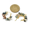 Natural Moss Agate Chips Braided Hoop Earrings EJEW-JE04940-20-2