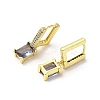 Rectangle Real 18K Gold Plated Brass Dangle Hoop Earrings EJEW-L268-027G-05-2