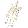 Brass Hollow Butterfly Pendant Decoration HJEW-TA00223-4