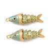 Brass Micro Pave Cubic Zirconia Pendants with Enamel KK-H526-03G-05-1