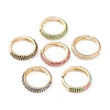 Adjustable Brass Micro Pave Cubic Zirconia Cuff Rings RJEW-L098-007-G-1