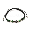 Cross Synthetic Turquoise(Dyed) Braided Bead Bracelet for Men Women BJEW-JB06743-01-1