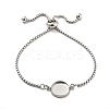 Non-Tarnish 304 Stainless Steel Round Cabochon Setting Bracelets LS-DIY-Z026-01B-1