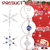6Pcs 2 Styles Snowflake Glass Pendant Decoration HJEW-GO00048-3