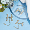 3 Sets 3 Style Brass Micro Pave Clear Cubic Zirconia Chain Extender KK-BBC0012-50-4