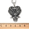 201 Stainless Steel Black Enamel Double Raven Pendant Necklaces NJEW-H065-09P-3