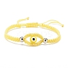 Lampwork Evil Eye Braided Bead Bracelet BJEW-JB07857-02-1