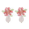 Flower Handmade Glass Seed Beads Stud Earrings EJEW-MZ00449-3