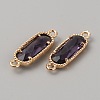 Golden Plated Brass Pave Glass Connector Charms LS-FIND-WH0110-728G-08-2