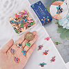 48pcs 6 Colors Alloy Enamel Connector Charms ENAM-SC0004-22-3