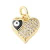 Brass Micro Pave Cubic Zirconia Enamel Pendants KK-D357-01B-G-1