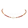 Summer Beach Natural Carnelian Round Beaded Necklaces NJEW-JN05262-04-2