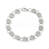 Non-Tarnish 201 Stainless Steel Flat Round Link Chain Bracelets for Women Men BJEW-I316-08B-P-1