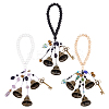Wood & Natural & Synthetic Gemstone Witch Bell Pendant Decoration for Door Knob HJEW-OC00014-1