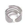 Non-Tarnish 304 Stainless Steel Hollow Out Open Cuff Rings for Women RJEW-G285-20P-3