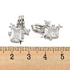 Brass Micro Pave Clear Cubic Zirconia Pendants KK-G490-32P-3