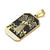 Ion Plating(IP) 304 Stainless Steel Enamel Pendants STAS-Q003-01G-014-3