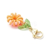 Flower Polymer Clay & Glass Pendants Decorations HJEW-MZ00327-02-4