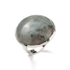 Natural Amazonite Round Adjustable Rings RJEW-K371-09S-14-2