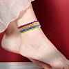 Sparkling Glass Seed Beads Stretch Anklets Set for Women AJEW-SW00002-7